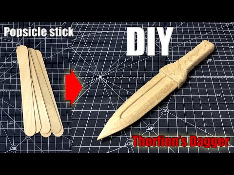 DIY wooden Thorfinn's Dagger  [Vinland Saga] Thorfinn's knife craft weapons ice cream stick