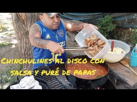 chinchulines con salsa al disco con puré de papas mí receta 👍