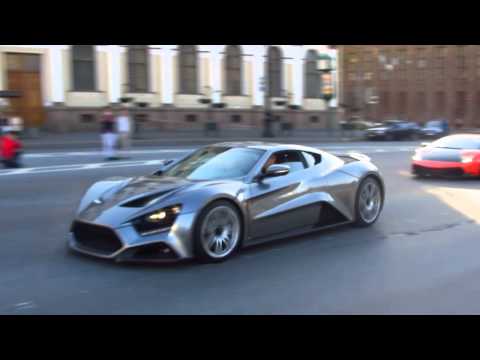 Zenvo ST1 one of 15 and Lamborghini Murcielago in St. Petesburg Russsia