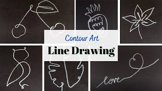 12 One Line Drawing Ideas/Easy Single Line Drawing for Beginners/kids/One line drawing tutorial
