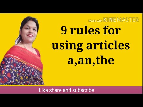 9 rules for using Articles (A-An-The)