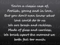 All Time Low - Just The Way I'm Not LYRICS