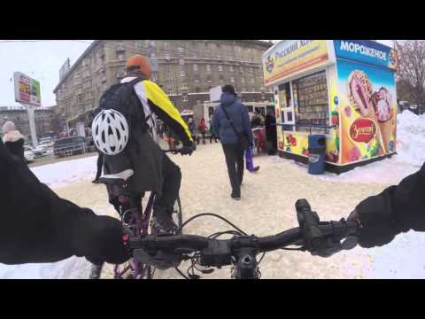 Winter cycling in Novosibirsk, Siberia, Russia