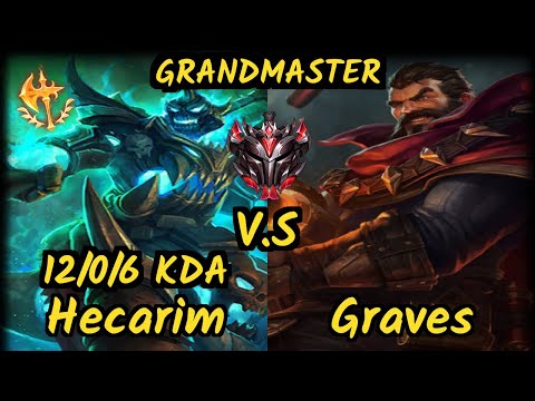SN Shernfire (HECARIM) vs GRAVES - 12/0/6 KDA JUNGLE GAMEPLAY - NA Ranked GRANDMASTER v9.6