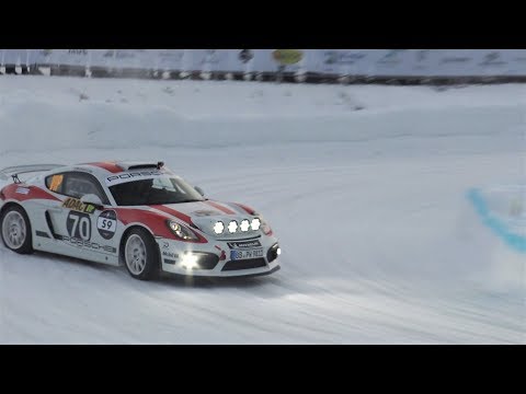 Walter Röhrl Drifting A Porsche Cayman GT4 Rally on ICE!