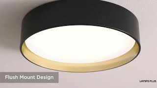 1_Watch  A Video About the Possini Euro Russo 14 Wide Black and Brass LED Ceiling Light