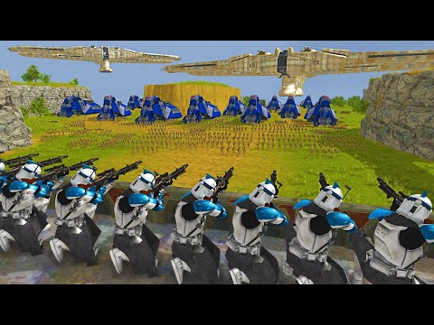 100 Clone Snipers VS 100,000 Battle Droid Army Invasion! - Men of War: Star Wars Mod