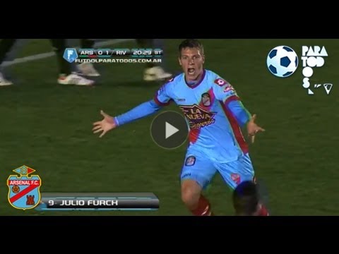 Gol Furch.  Arsenal 1 River 1. Torneo Inicial 2013. Fecha 7. Fútbol Para Todos.