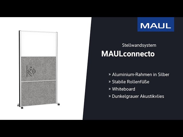 Video teaser for Stellwandsystem MAULconnecto - Whiteboard, 2x dunkelgrauer Akustikvlies - 9603195