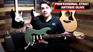 Video thumbnail for Fender American Professional Stratocaster Antique Olive by napervillemusic