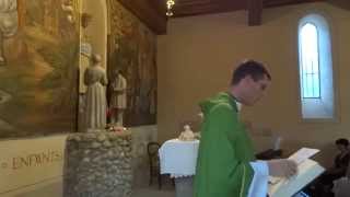 preview picture of video 'messe à cessieu pour le pere vaudaine à la chapelle de la salette le 20 septembre 2014'