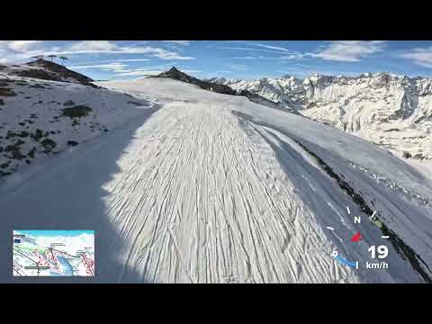 Zermatt to Italy 4K POV ski run 13km (Matterhorn Glacier Paradise 3883m - Valtournenche)
