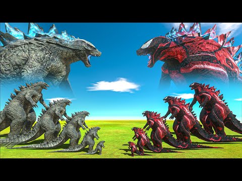 Epic Battle | Growing Godzilla VS Red Death Godzilla - Animal Revolt Battle Simulator
