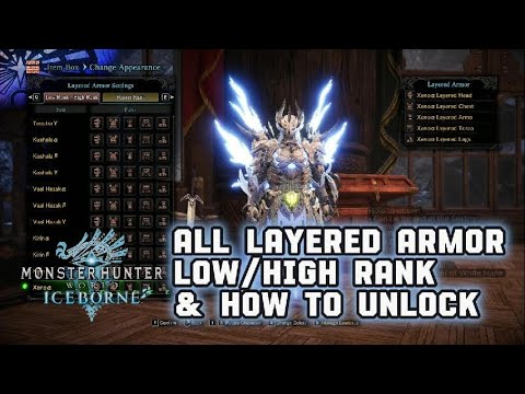 All Low & High Rank Layered Armor (Male) and How to Unlock/Obtain - MHW: Iceborne