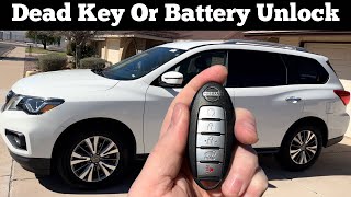 How To Unlock & Open 2017 - 2020 Nissan Pathfinder With Dead Battery Or Remote Key Fob