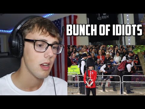 American Reacts to Protestors at Queen's Platinum Jubilee Parade...