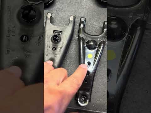 This 2007 Mazda 3 clutch release arm has been upgraded. Took some research to find all the new parts