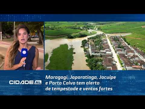 Maragogi, Japaratinga, Jacuípe e Porto Calvo tem alerta de tempestade e ventos fortes