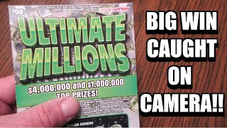 Something Told Me I Better Film This!! $50 Ultimate Millions Scratch Off Lottery Ticket thumbnail