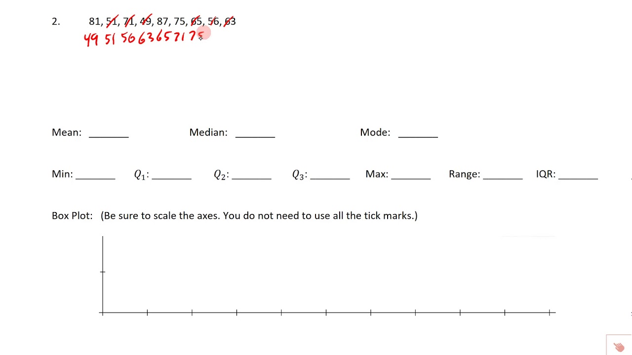 PRACTICE TEST-  Unit 13:  One Variable Data and Statistics