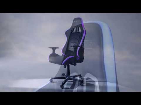 LED Gaming Chair MC Racing Kunstleder / Kunststoff - Schwarz / Weiß