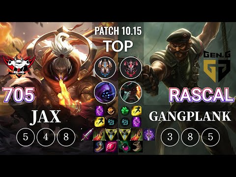 JDG 705 Jax vs GEN Rascal Gangplank Top - KR Patch 10.15