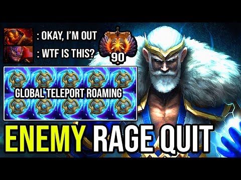 HOW TO MAKE ALL 5 ENEMY RAGE QUIT - 13MIN GG PRO ZEUS GLOBAL TP ROAMING GOD OF THUNDER DOTA 2