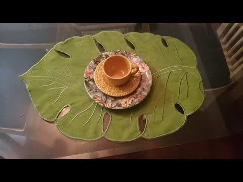 Jogo Americano de Costela de Adão | @sandrareisbordadosfinos