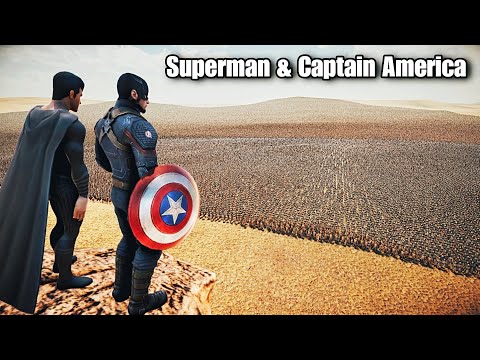 SUPERMAN & CAPTAIN AMERICA VS 1 MILLION SPARTANS | Ultimate Epic Battle Simulator 2 | UEBS 2