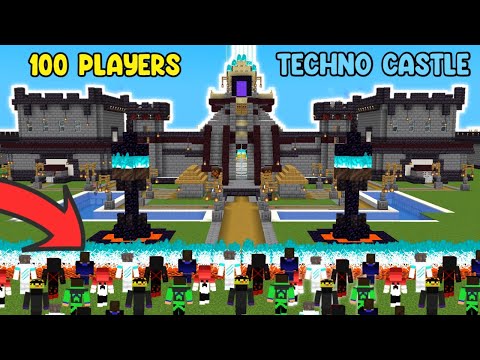 Techno Gamerz Castle VS 100 Players| Minecraft Hindi