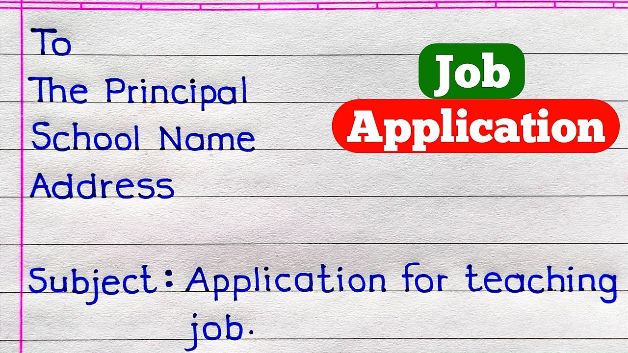 Application For Teacher Job | Job Application | How To Write A Job Application In English |