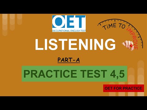 OET Listening Part-A | Practice Test 4,5(with answers) | Difficulty Level: Moderate