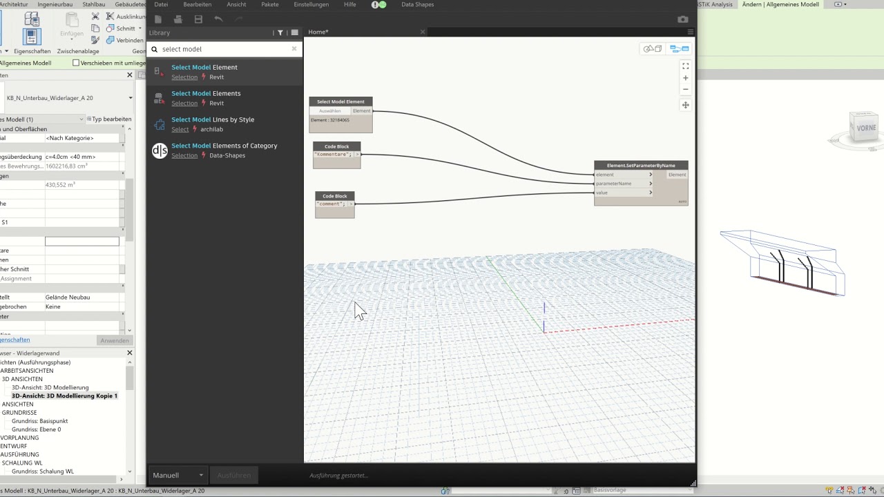 Dynamo: Parameter - Parameter befüllen (Element.SetParameterByName)