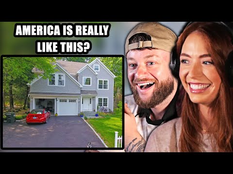 SHOCKED British Couple react to "AMERICAN HOUSE TOUR"