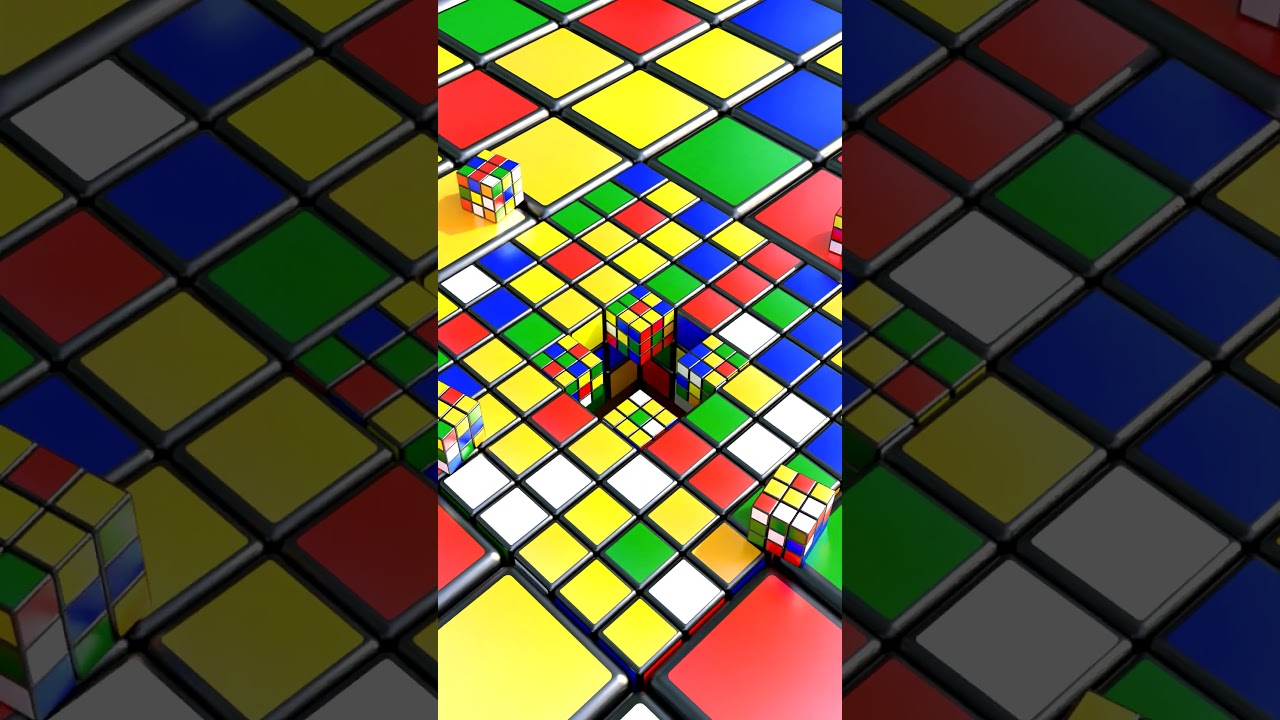 Rubiks Cube Slide and Drop 3 | Satisfying Looping Video