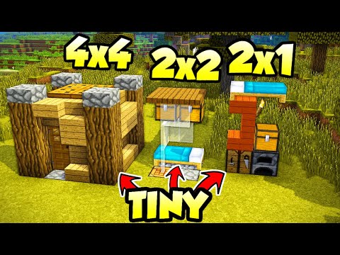 Minecraft 2x1 & 2x2 & 4x4 House Tutorials (How to Build) Video