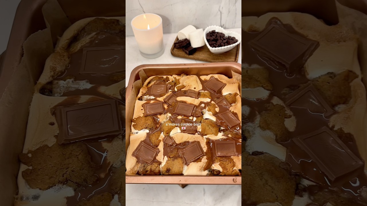 S’mores Cookie Bars!!🤎🍪🍫 #baking #bakingrecipe #smores #cookiebars #recipe