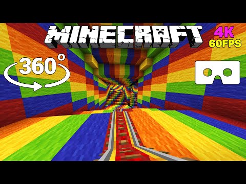 🌈Optical illusion in 360° - ROLLERCOASTER Minecraft [VR] 4K 60FPS