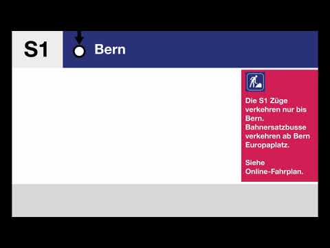 BLS Ansage » Bern - S2 umsteigen, ab Europaplatz Bahnersatz | Bauarbeiten | SLBahnen