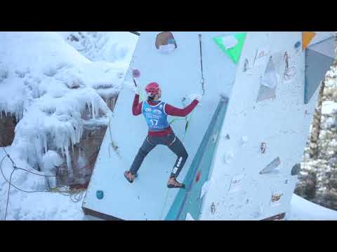 Tyler Kempney at Qualifying Day 1 for UIAA Ice Climbing North American Championships 2022 in Ouray