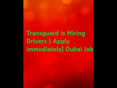 Transguard Group Hiring |bus drivers | Limousine Drivers | Apply now| Dubai Job| UAE Job| Free VISA|