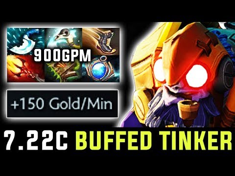 The Most Crazy Buff Of 7.22c Tinker With 150+ Gpm Talent - Gold Digger Tinker Dota 2