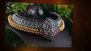 Exclusive Designed Oxidised Necklace | Silver Necklace from Anuradha Art
