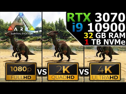 ARK Survival Evolved | 1080p vs 1440p vs 2160p | RTX 3070 | i9 10900 | 32GB RAM | 1TB NVMe