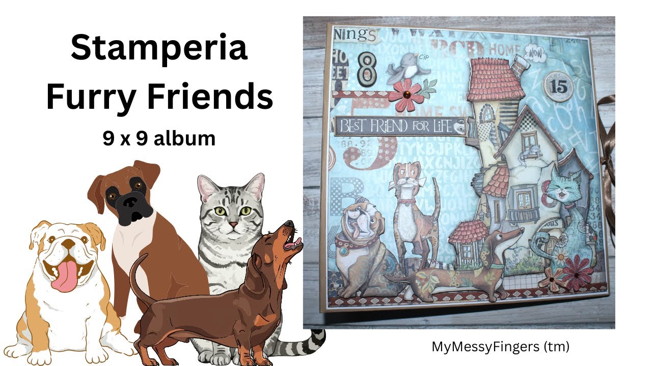 Stamperia Furry Friends - 9 x 9 album - Walkthrough