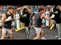 RYAN GARCIA LOOKING AMAZING WRECKING BAG AND MITTS IN FIRST DAY BACK TO HARD TRAINING FOR RETURN
