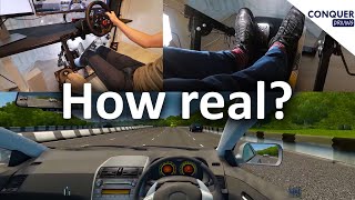 Home driving simulator with steering wheel, clutch and gearstick (learn the width of your car)