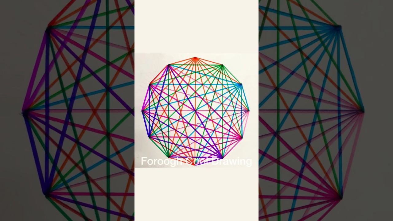 Easy Geometric Pattern 🌈 #shorts #shortvideos #art #drawing #easy #geometric #3dillusiondrawing