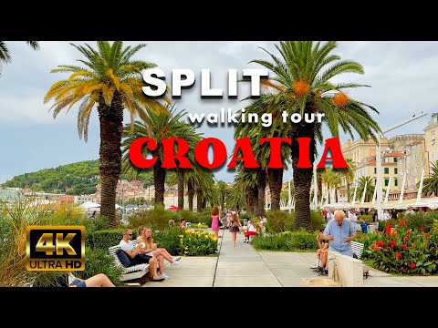 4K 🇭🇷 Split, Croatia – Ancient Ruins, Sunny Streets, and Adriatic Charm
