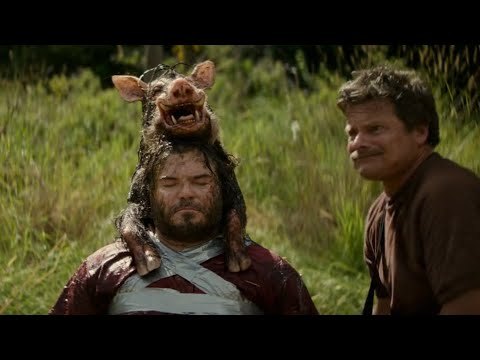Jack Black and  Giant Anaconda in Grass feild funny || Wild Boar Chase 